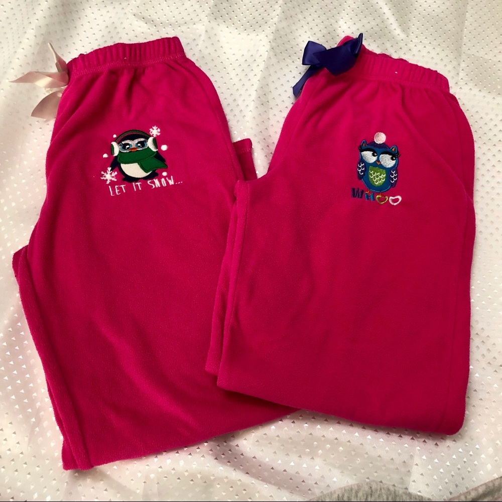 Steve night pants for girls/ Fleece pajamas-Set of two